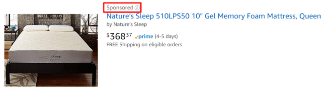 Amazon Sponsored Product Screenshot