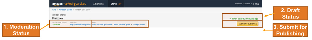 Amazon Brand Store Status Bar